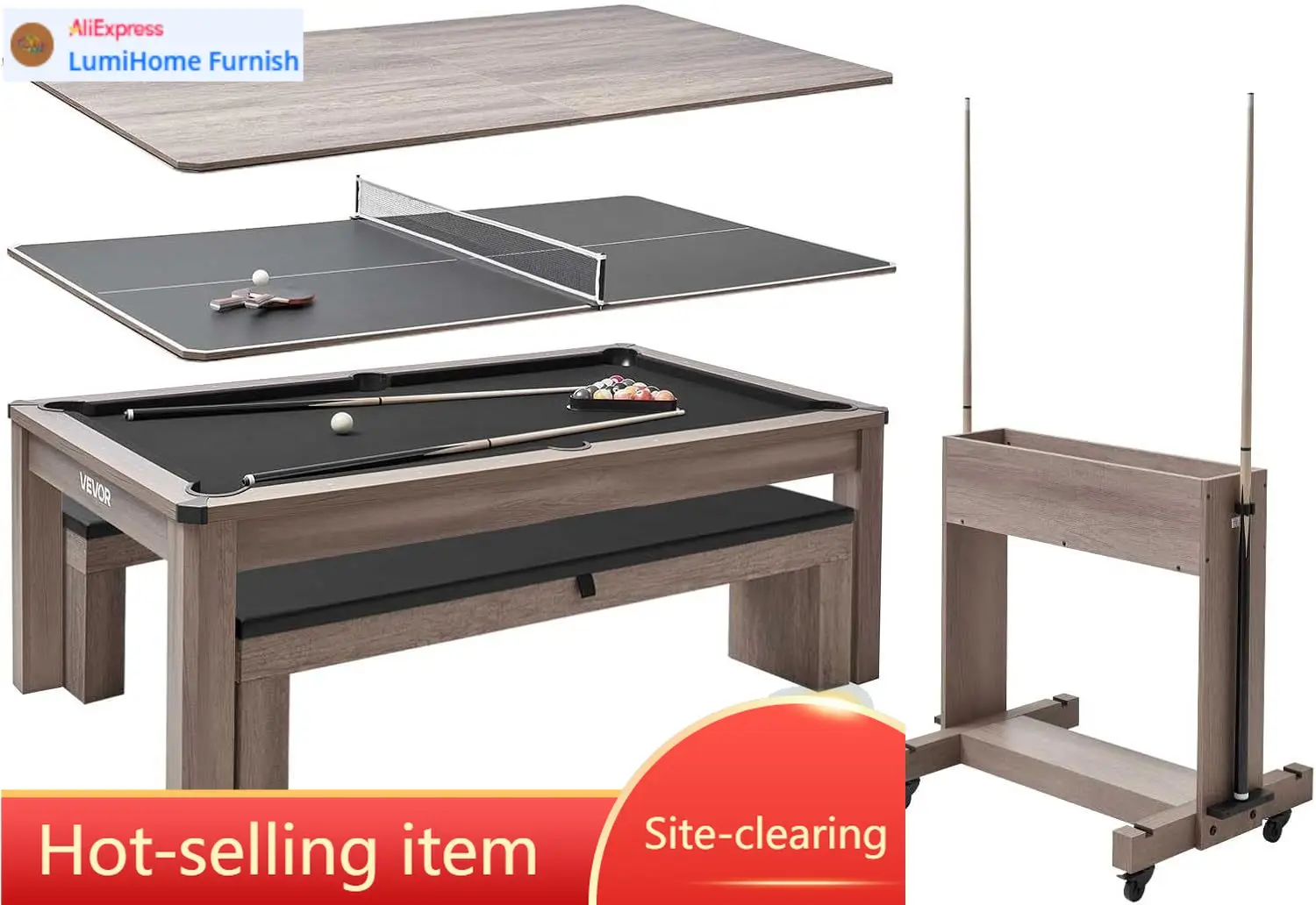 7ft 3-in-1 Multi Game Table wi - Table Tennis No 1 评论和价格