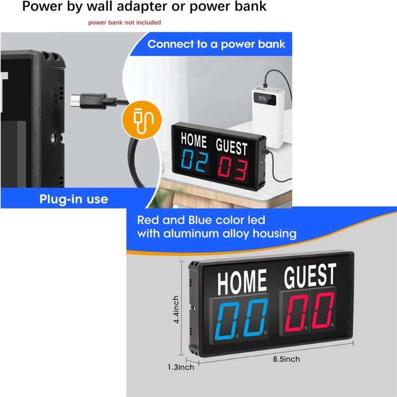 4-Digit LED Electronic Scorebo - Table Tennis Scoring 评论和价格
